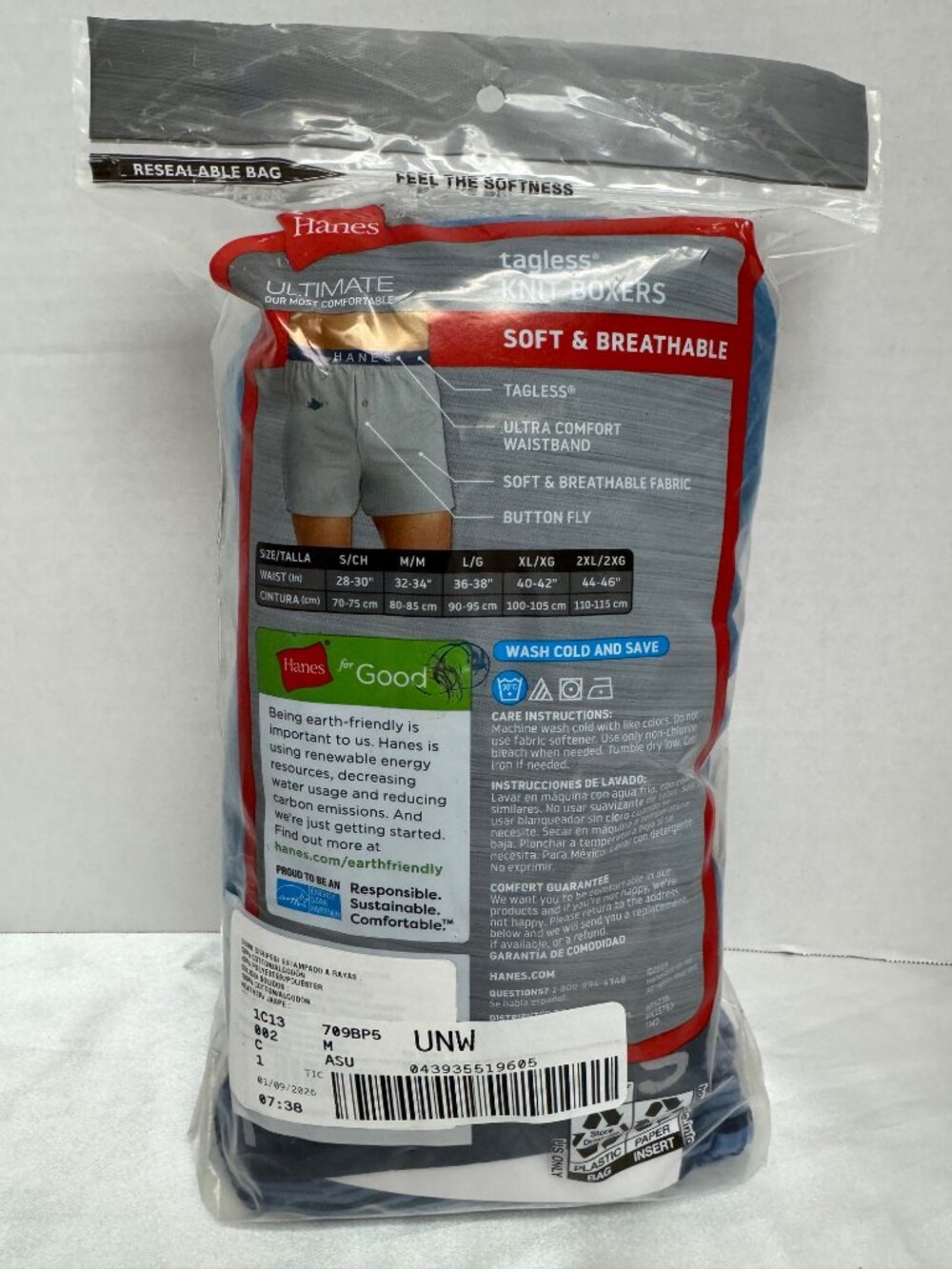 NIB Hanes 5 Tagless Knit Boxers - Medium - Picture 3 of 6